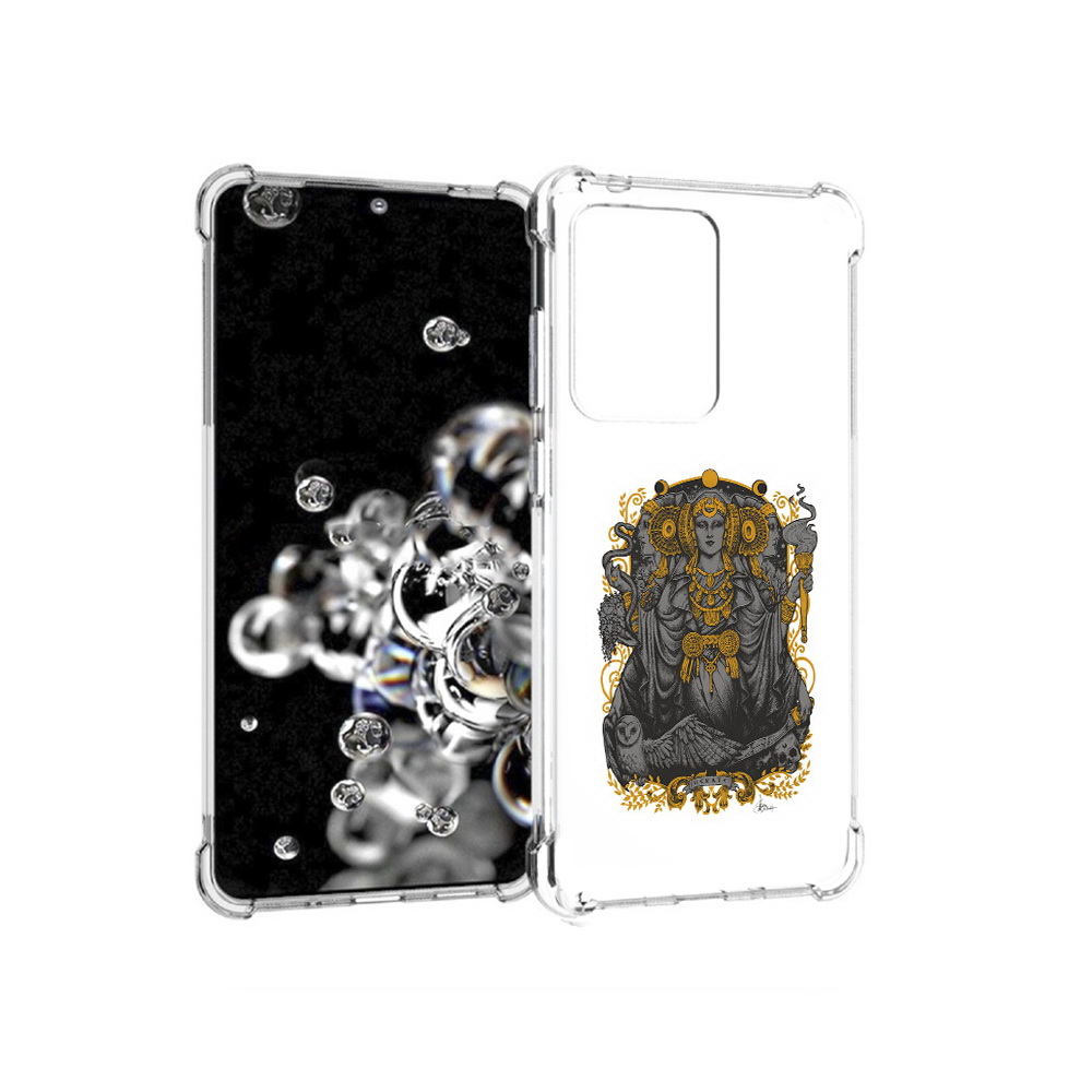 

Чехол MyPads Tocco для Samsung Galaxy S20 Ultra божество с золотыми элементами, Прозрачный, Tocco