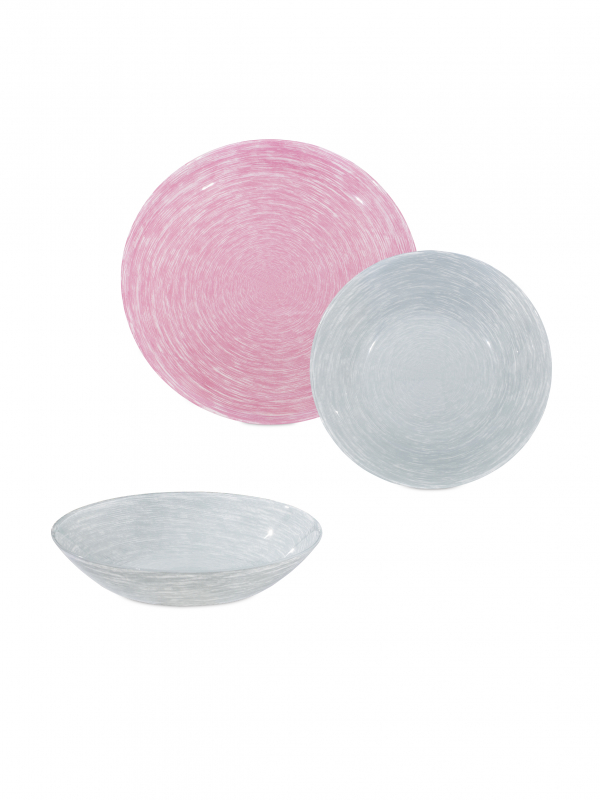 

Столовый набор Luminark Brushmania Pink & Granit 18 предметов, Розовый