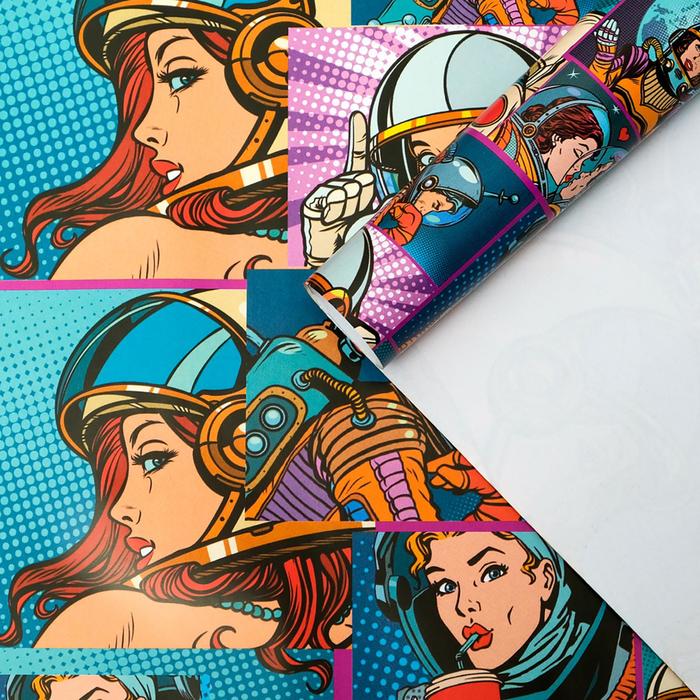 

Бумага глянцевая "Pop-art космос", 0,5 х 0,7 м, Упаковка Pop-art