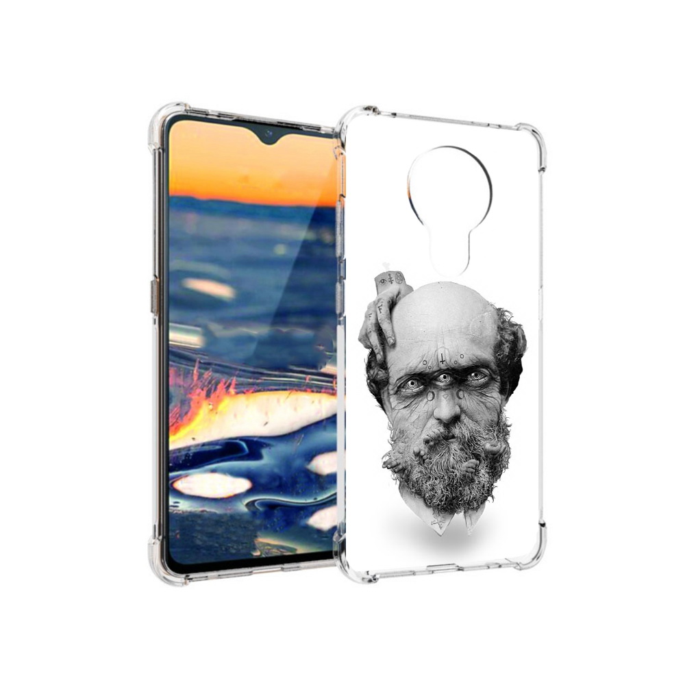 

Чехол MyPads Tocco для Nokia 5.3 страшный бородатый мужчина абстракция (PT227052.106.630), Прозрачный, Tocco