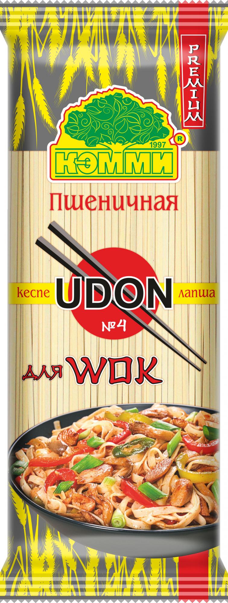 фото Лапша пшеничная premium udon № 4 для wok 250 гр. кэмми