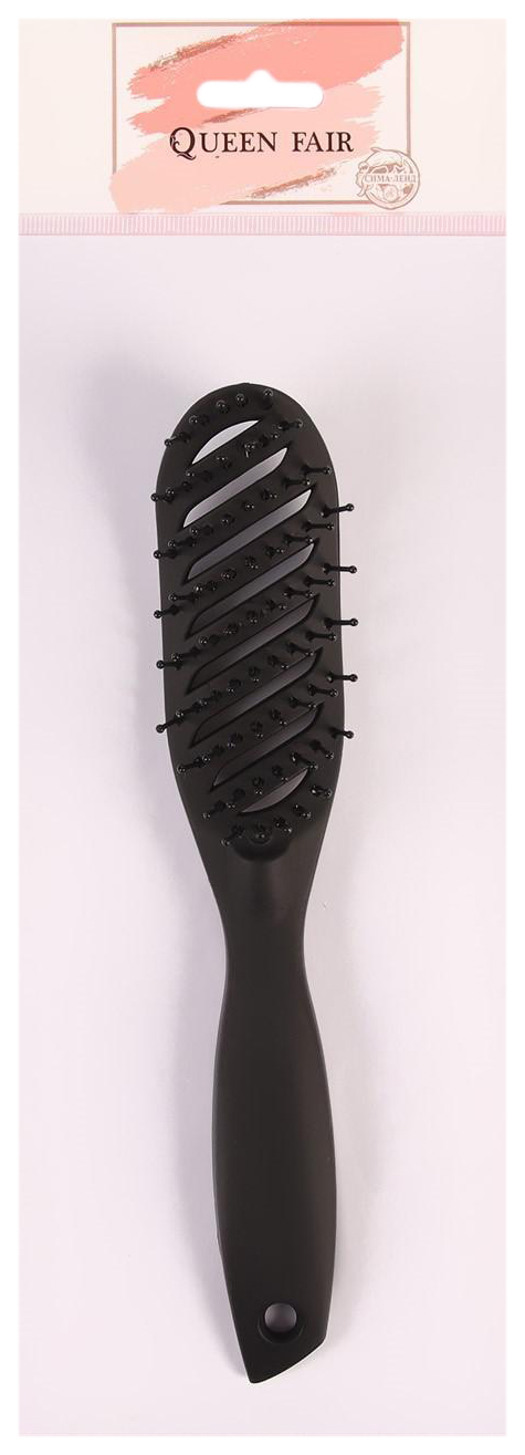 Расчёска массажная, вентилируемая, 4 x 24 см, цвет чёрный 1390062