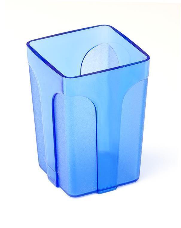 фото Подставка для канцелярских принадлежностей эсир, синий тонированный пластик