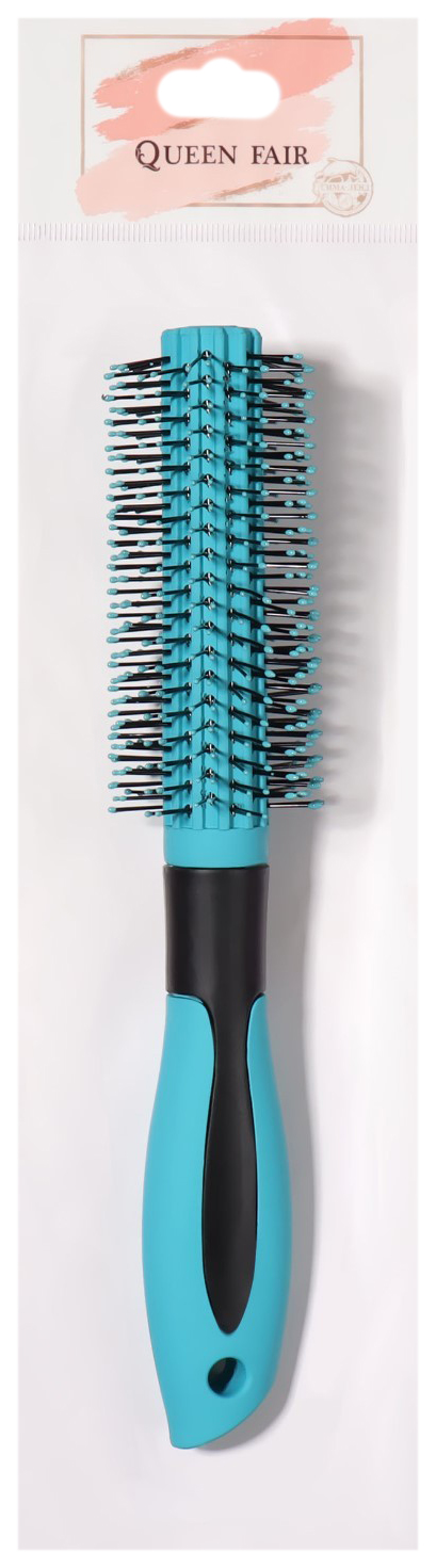 Брашинг, прорезиненная ручка, d = 1,9/4 x 22,7 см, цвет голубой/чёрный 7577625 крючок для вязания с пластиковой ручкой d 3 мм 14 см голубой