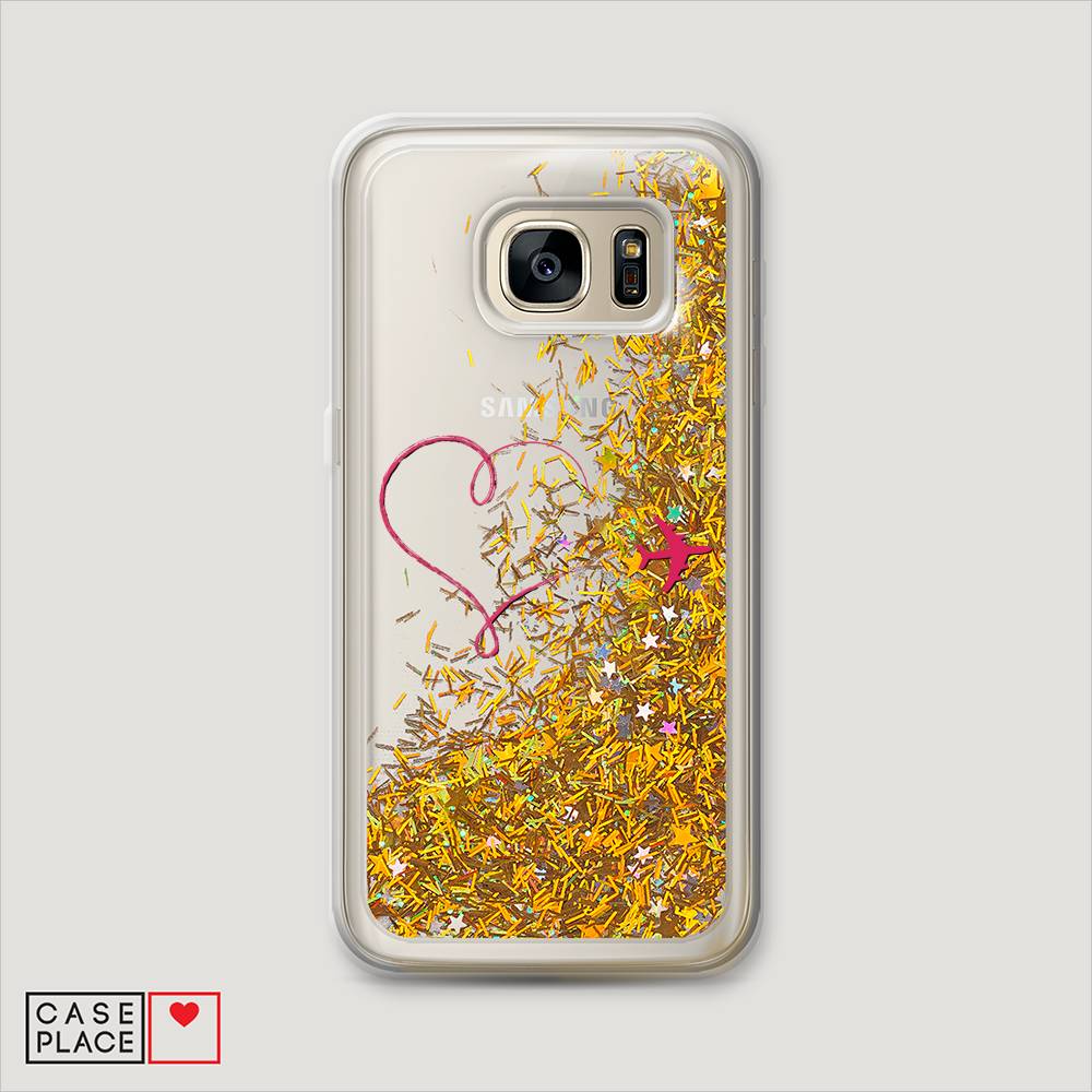 

Чехол Awog на Samsung Galaxy S7 "Сердце и самолет", Красный, 24590-1