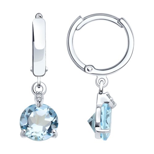 

Серьги из серебра TEO MAORI 892022929, топаз/фианит, 892022929