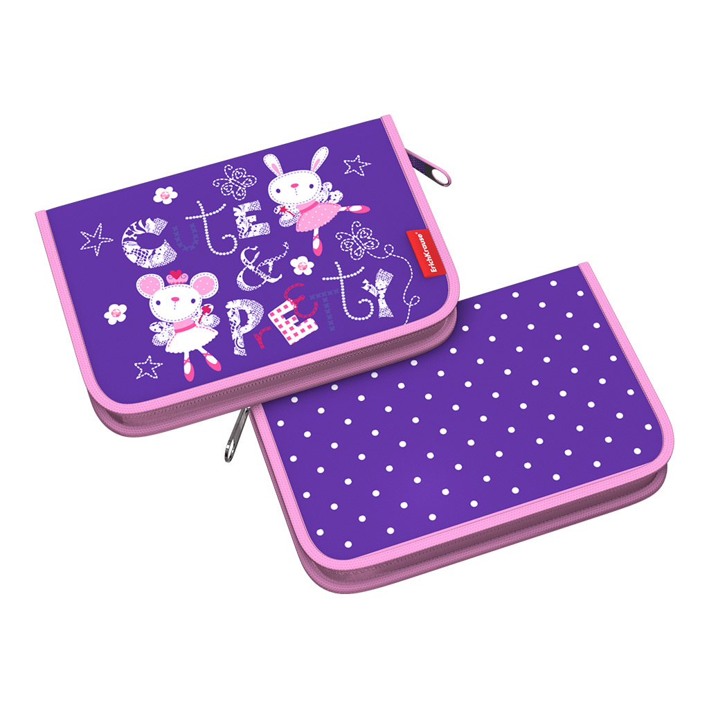 

Пенал-книжка с наполнением ErichKrause 135x205x30мм Cute&Pretty
