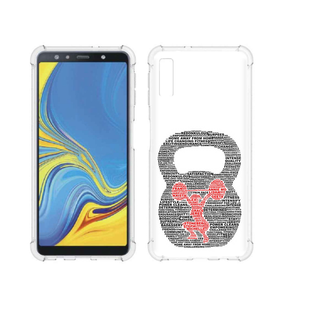 

Чехол MyPads Tocco для Samsung Galaxy A7 (2018) бодибилдинг гиря из слов (PT95255.558.232), Прозрачный, Tocco
