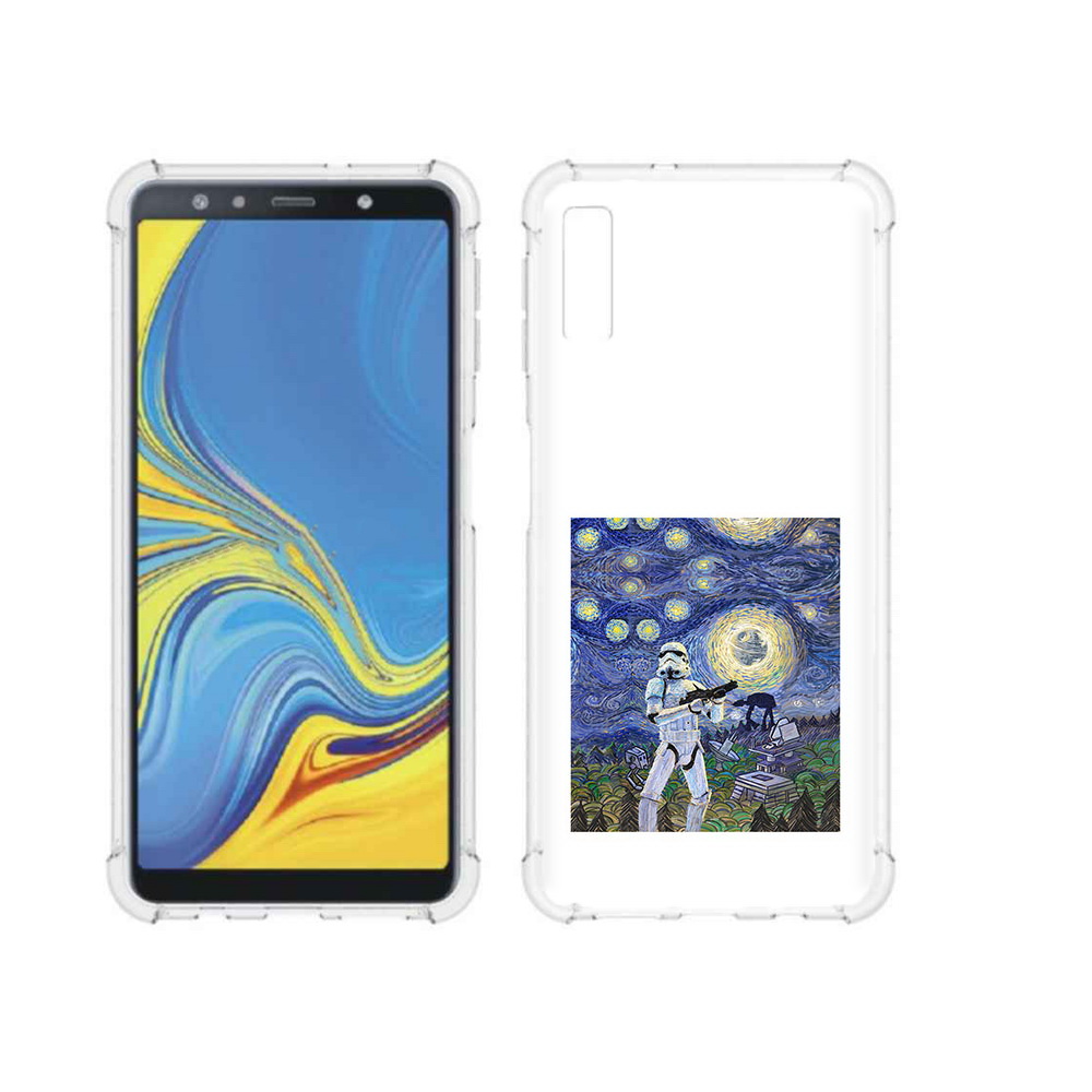 

Чехол MyPads Tocco для Samsung Galaxy A7 (2018) star wars звездная ночь (PT95255.558.23), Прозрачный, Tocco