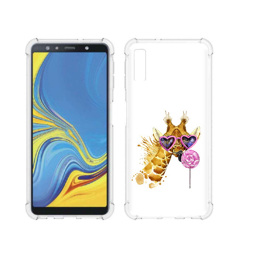 

Чехол MyPads Tocco для Samsung Galaxy A7 (2018) акварельный жираф (PT95255.558.217), Прозрачный, Tocco