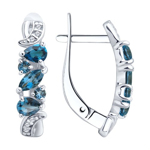 

Серьги из серебра TEO MAORI 892021779, топаз/фианит, 892021779