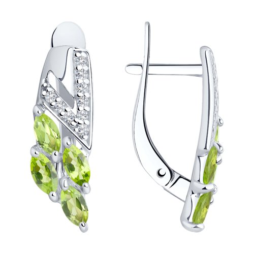 

Серьги из серебра TEO MAORI 892021758, фианит/хризолит, 892021758