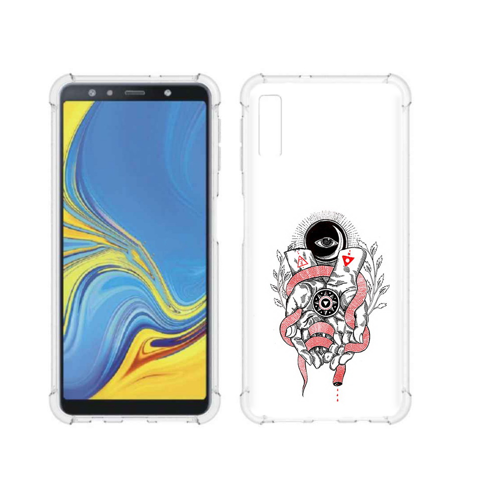 Чехол MyPads Tocco для Samsung Galaxy A7 (2018) абстрация связанные руки (PT95255.558.213)