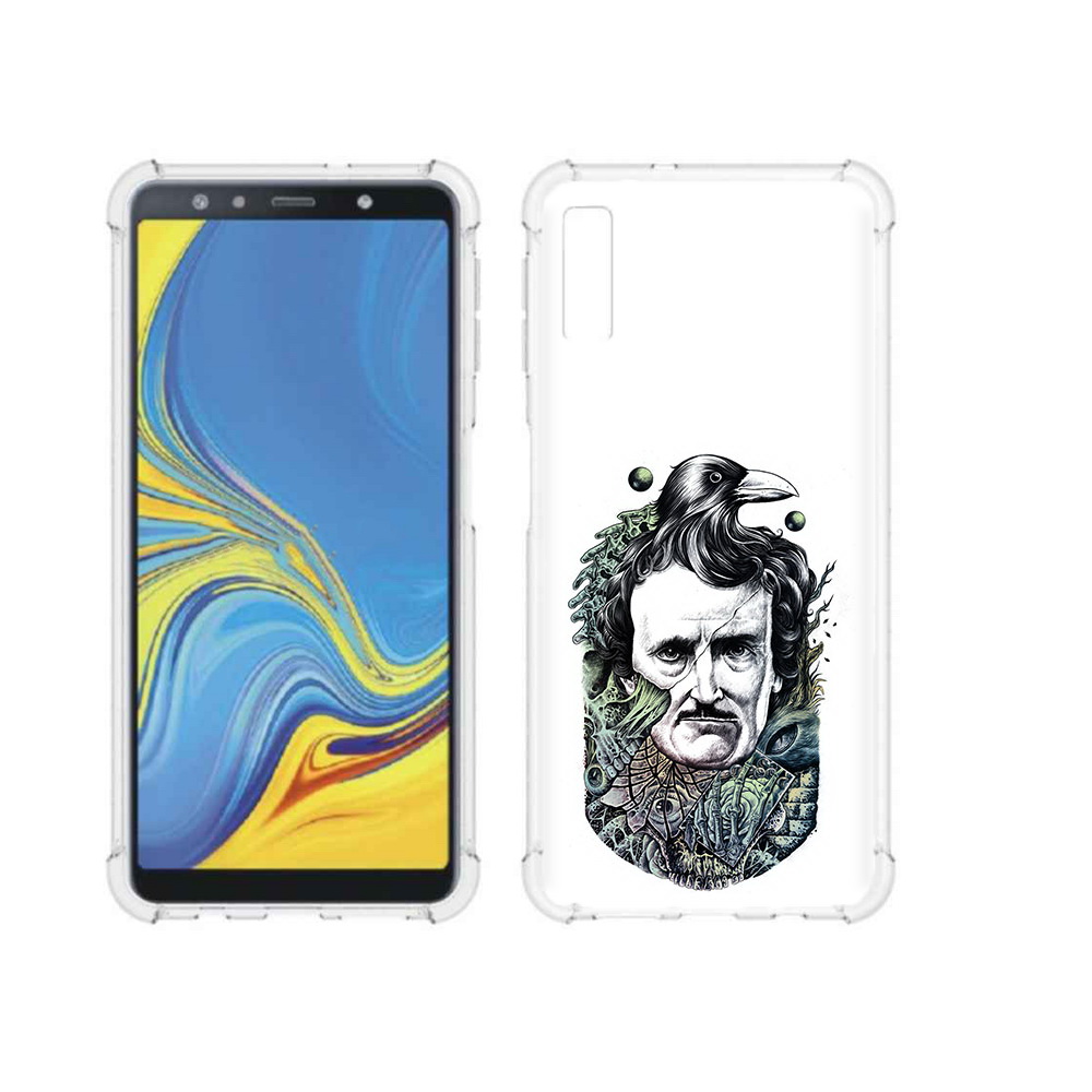 

Чехол MyPads Tocco для Samsung Galaxy A7 (2018) Эдгар Аллан с вороном (PT95255.558.203), Прозрачный, Tocco