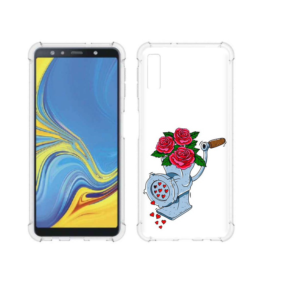 

Чехол MyPads Tocco для Samsung Galaxy A7 (2018) Цветочные сердца (PT95255.558.199), Прозрачный, Tocco