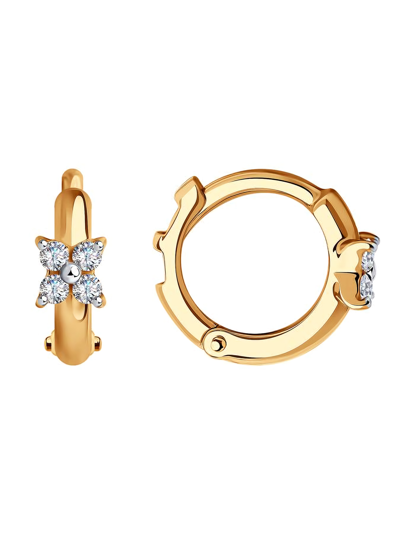 

Серьги конго из золота TEO MAORI 929017, фианит, 929017