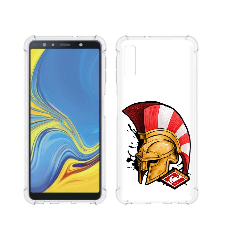 

Чехол MyPads Tocco для Samsung Galaxy A7 (2018) ФК спартак шлем (PT95255.558.185), Прозрачный, Tocco