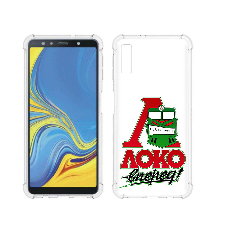 

Чехол MyPads Tocco для Samsung Galaxy A7 (2018) ФК локо вперед (PT95255.558.181), Прозрачный, Tocco