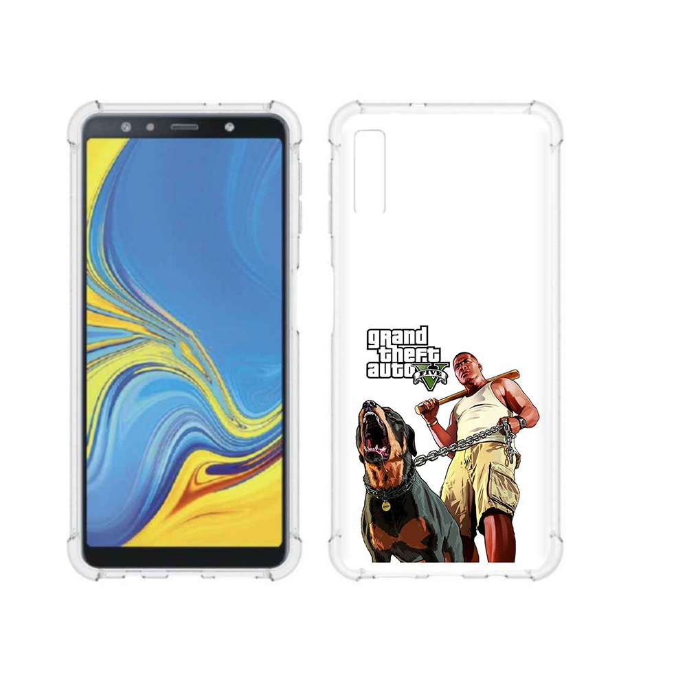 

Чехол MyPads Tocco для Samsung Galaxy A7 (2018) GTA грозная собака (PT95255.558.18), Прозрачный, Tocco