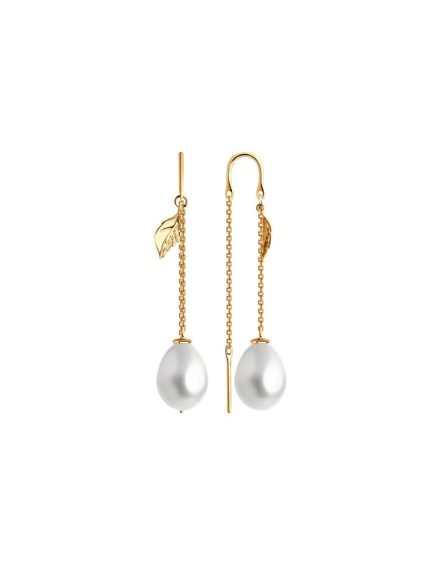 

Серьги продевки из золота TEO MAORI 9792296, жемчуг культивированный, 9792296