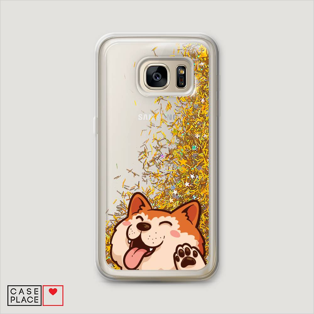 

Чехол Awog на Samsung Galaxy S7 "Акита-ину машет", Оранжевый, 24590-1