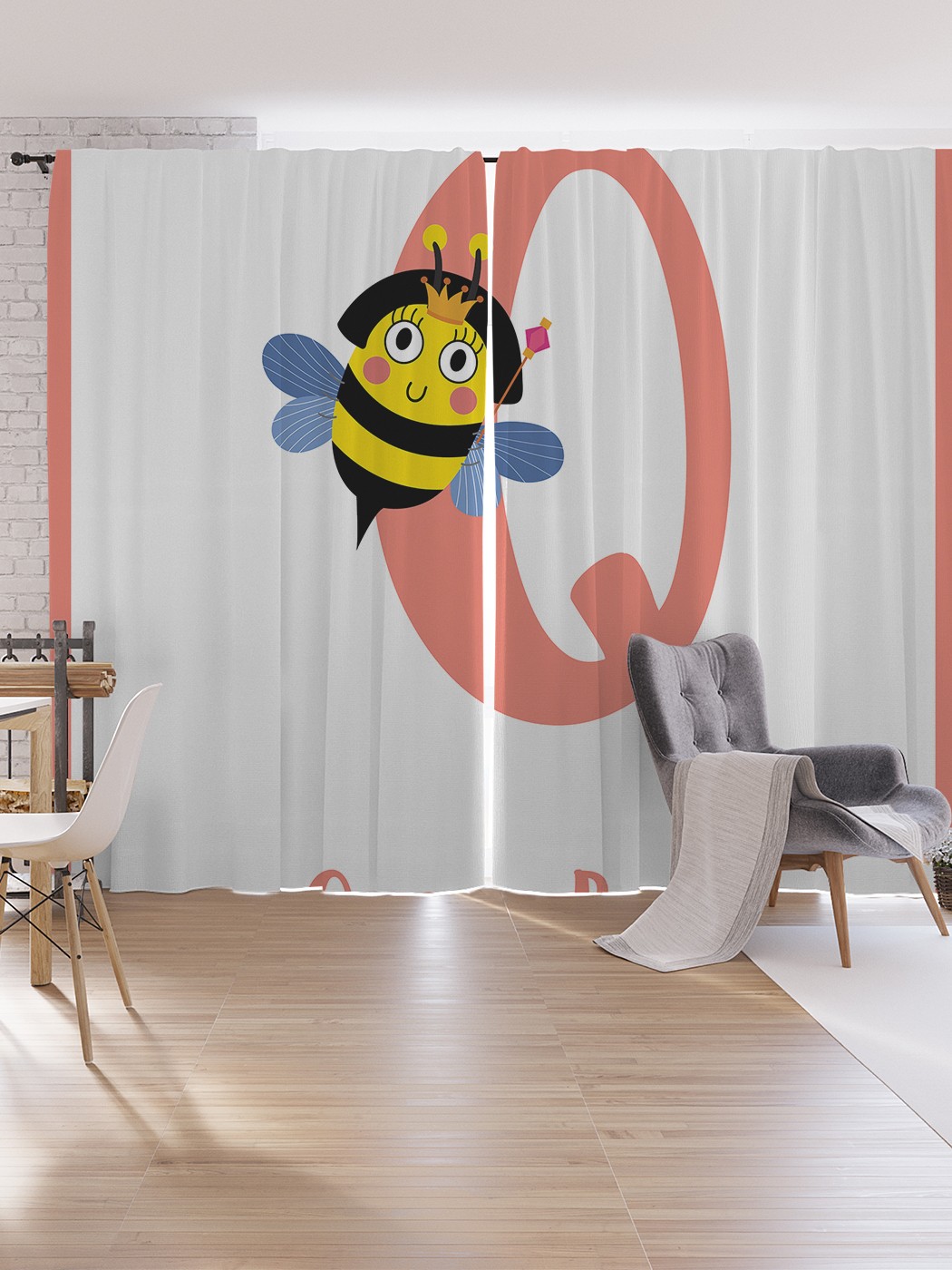 

Шторы под лён JoyArty "Пчелиная матка", серия Oxford DeLux, 340х265 см, Пчелиная матка