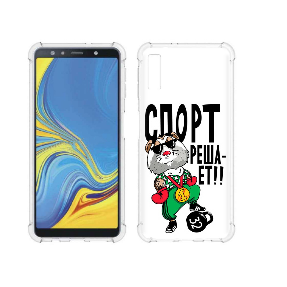 

Чехол MyPads Tocco для Samsung Galaxy A7 (2018) Спорт решает (PT95255.558.161), Прозрачный, Tocco