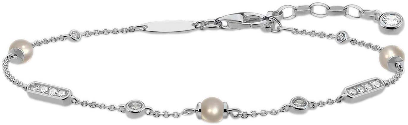 Браслет из серебра р. 19 Thomas Sabo A1919-167-14, жемчуг\\фианит