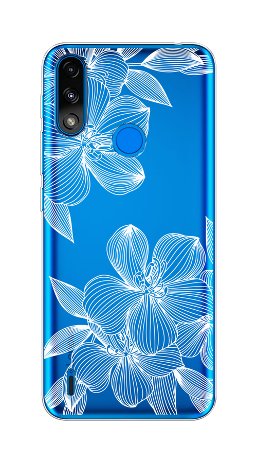 

Чехол на Lenovo K13/Motorola Moto E7 Power "Крокус", Белый;прозрачный, 113050-1