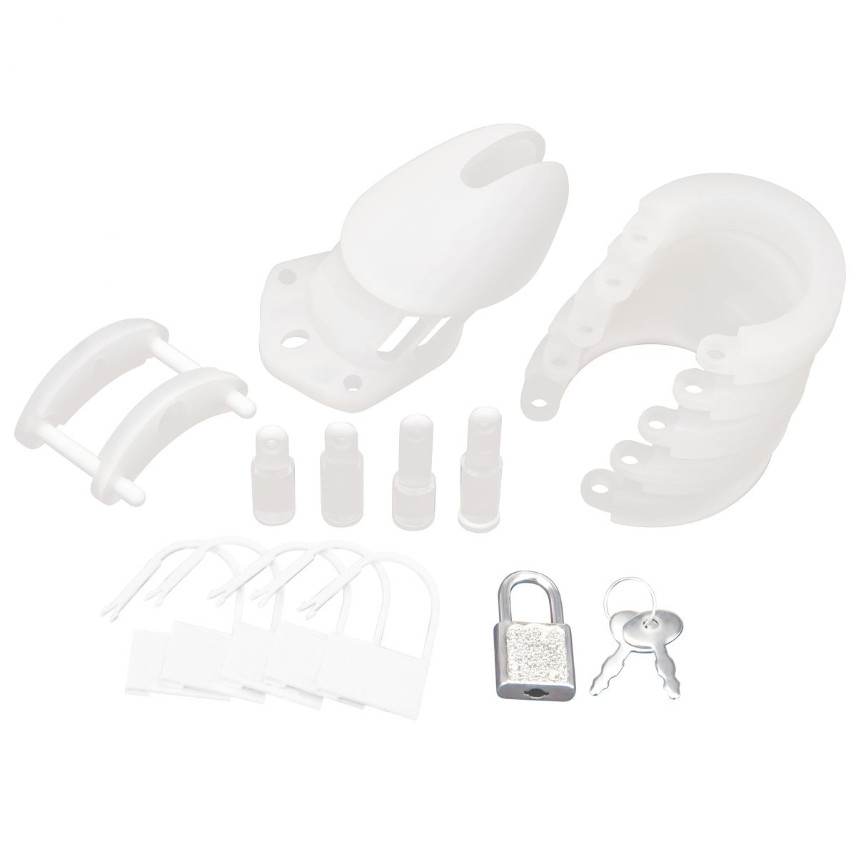 Клетка целомудрия Blueline Silicone Chastity Cage, белый