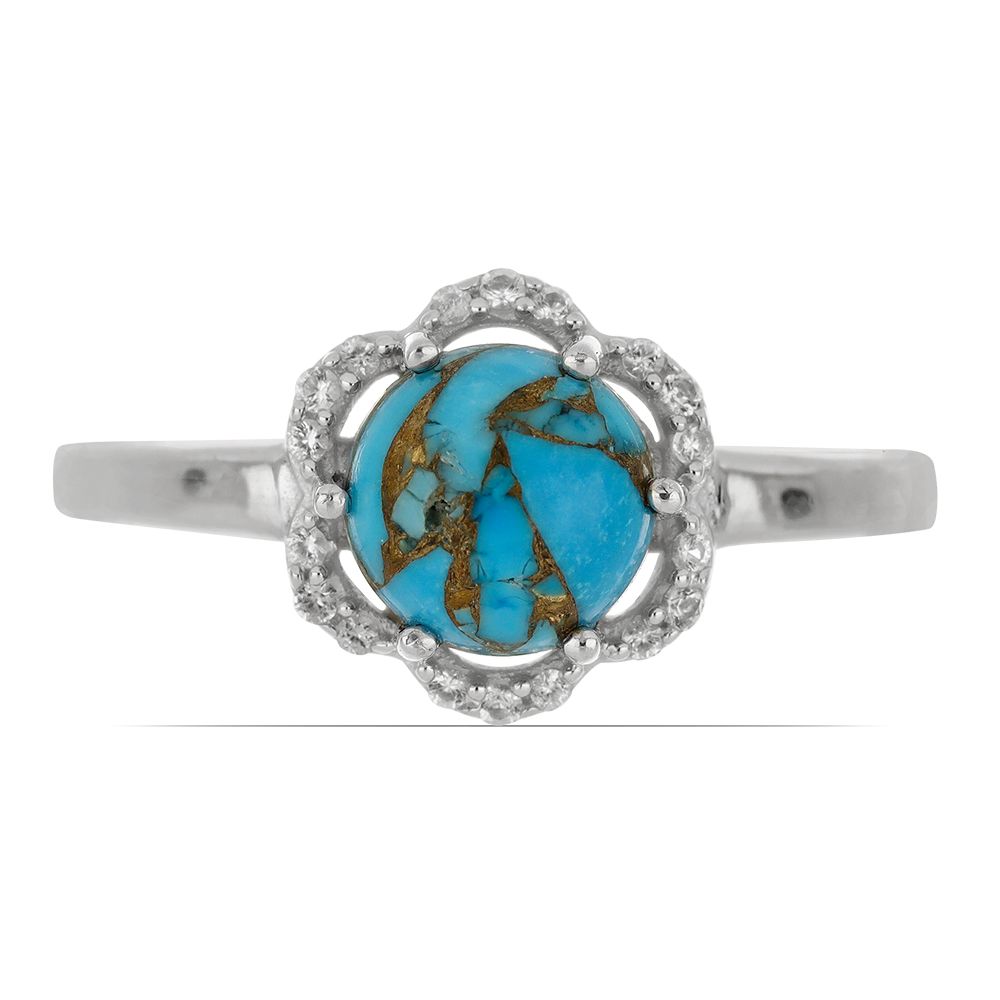 Кольцо из серебра р.21 Ювелирия T33915, бирюза/топаз