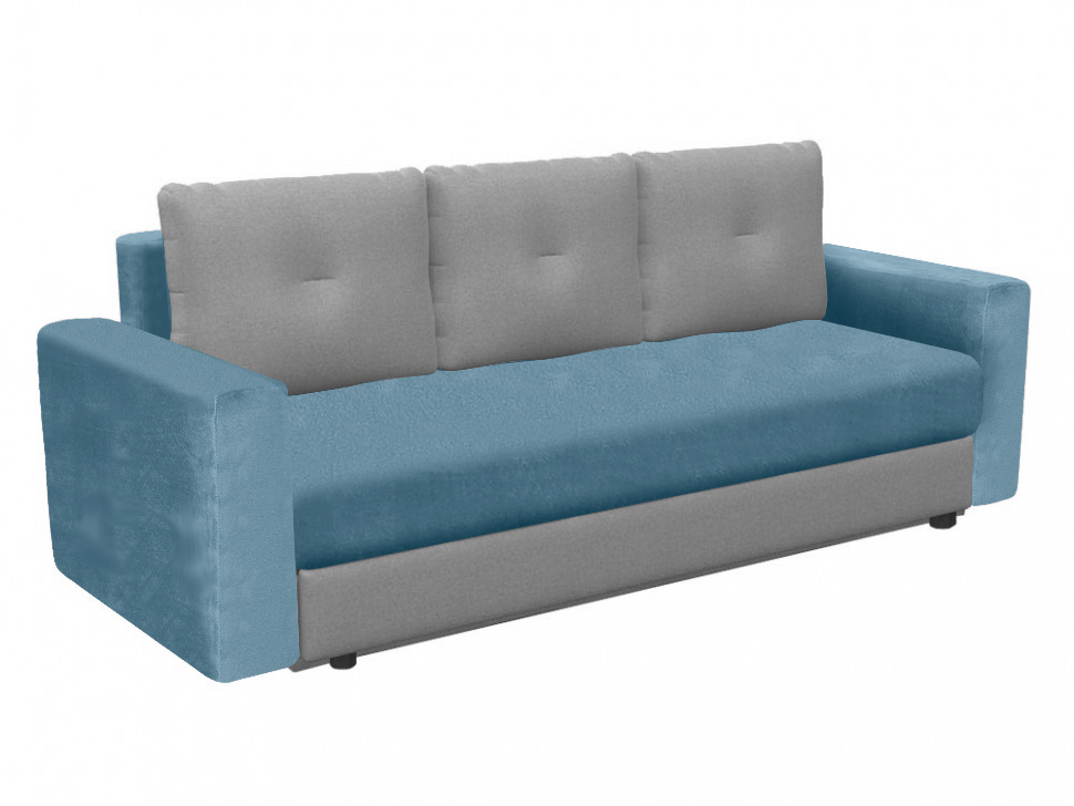 Чехол на диван еврокнижку с большими подлокотниками Виктория хоум декор Бруклин серо-голуб