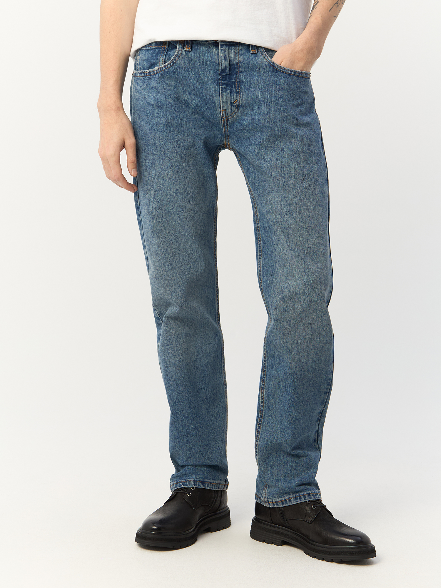 

Джинсы Levi's для мужчин, тёмно-голубые, размер W38-L32, 00505-1649, Синий, 00505-1649