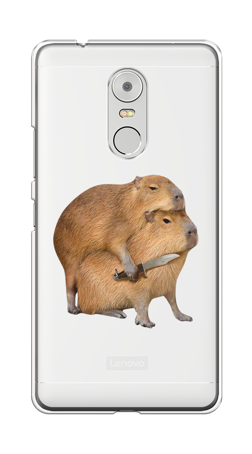 

Чехол на Lenovo K6 Note "Капибара с ножом", Бежевый, 112250-1