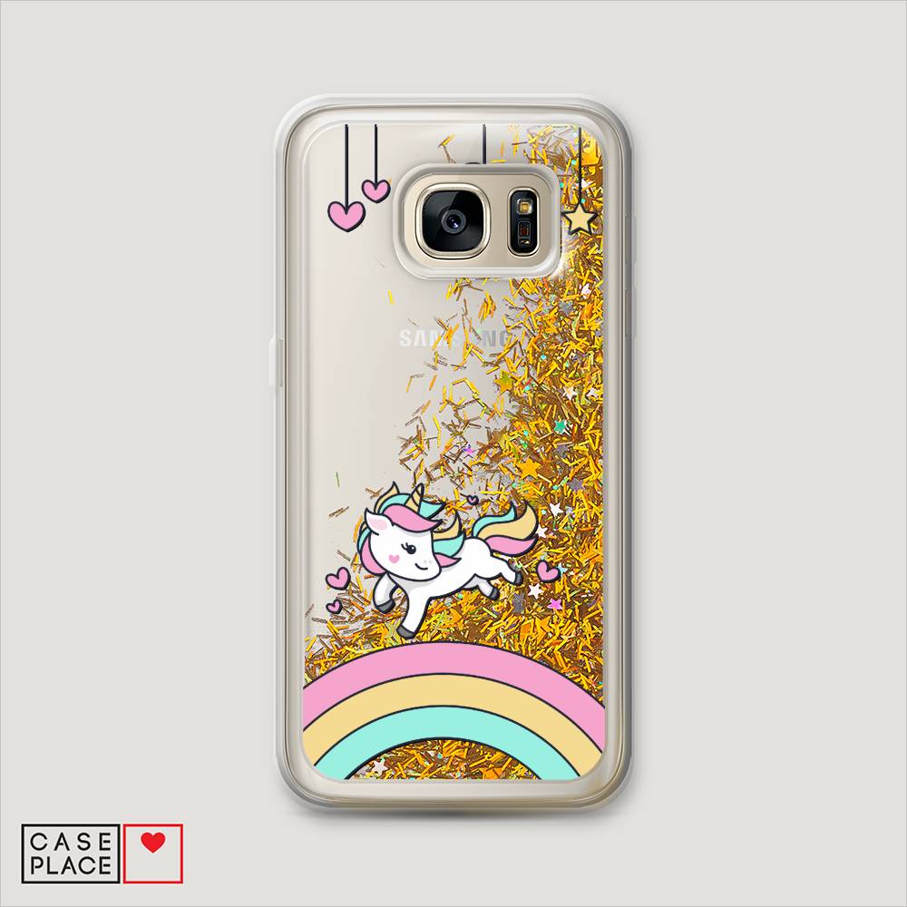 

Чехол Awog на Samsung Galaxy S7 "Единорог на радуге", Прозрачный;разноцветный, 24590-1