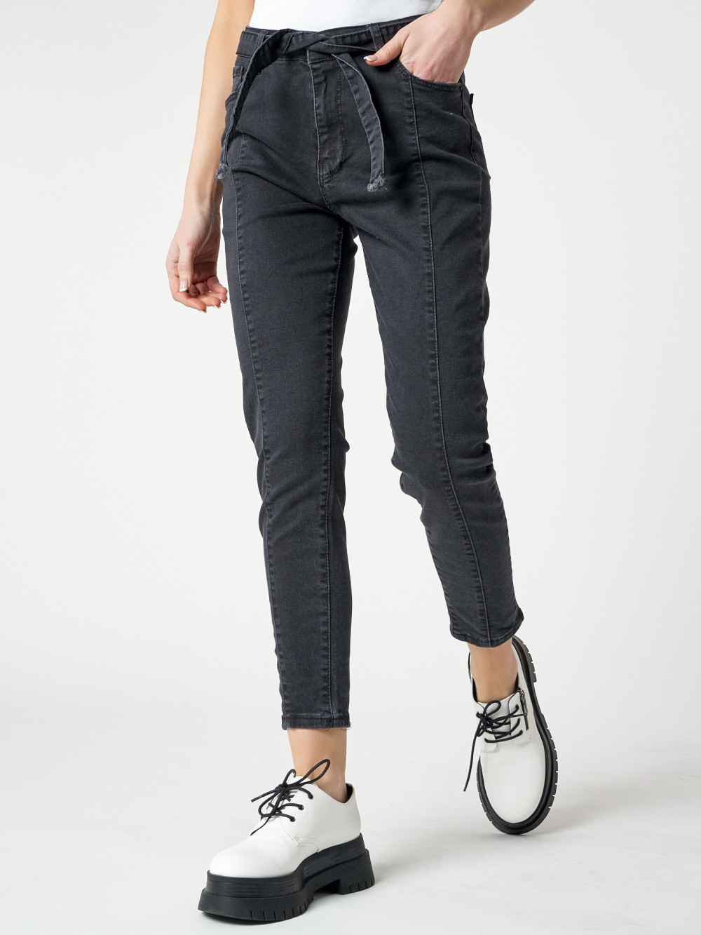 

Джинсы женские NoBrand AD880 серые L; XL, AD880