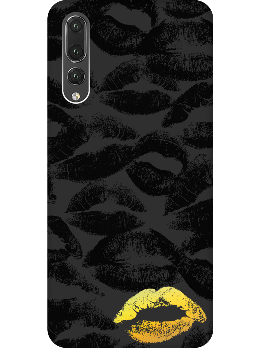 

Силиконовый чехол на Huawei P20 Pro с принтом "Золотистый поцелуй" матовый черный, Черный;золотистый, 717872391