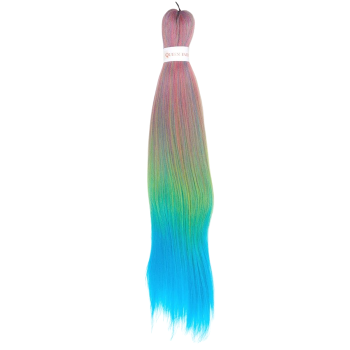 Канекалон SIM-BRAIDS трёхцветный, 65 см, цвет голубой/зелёный/розовый(#FR-24) 7437793