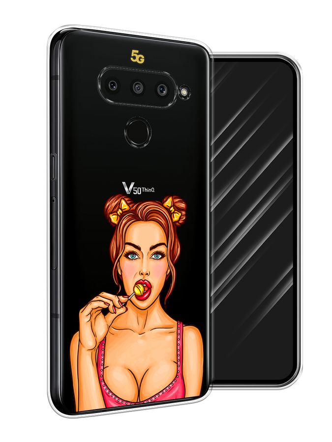 

Чехол Awog на LG V50 ThinQ "Вкусный леденец", Бежевый;коричневый;розовый