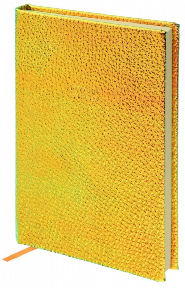 Записная книжка Lorex А6 Iridescent 96 листов линейка оранжевый переливающийся