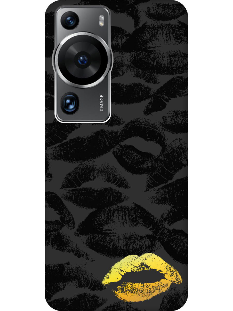 

Силиконовый чехол на Huawei P60 Pro с принтом "Золотистый поцелуй" матовый черный, Черный;золотистый, 772620891