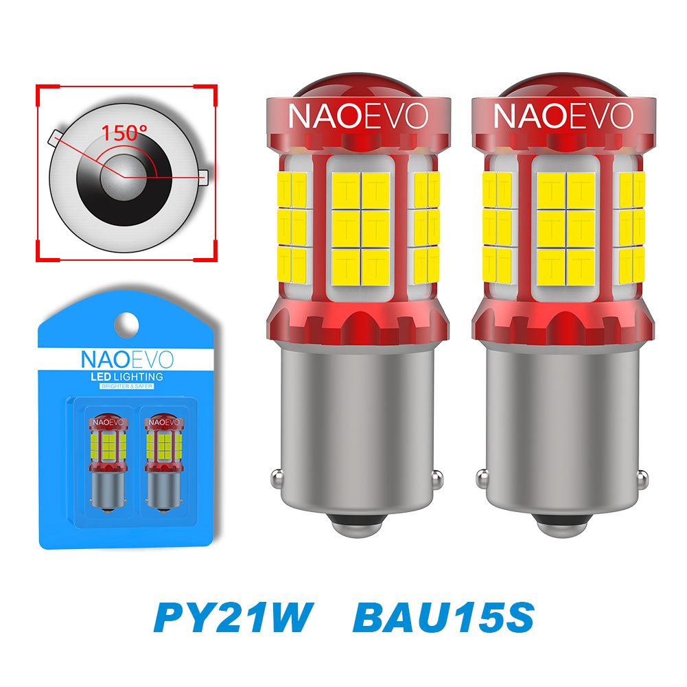 

Светодиодная лампа NAO N39 1156 PY21W цоколь BAU15S 2шт 6Вт на лампу янтарный свет LED, Автомобильная лампа