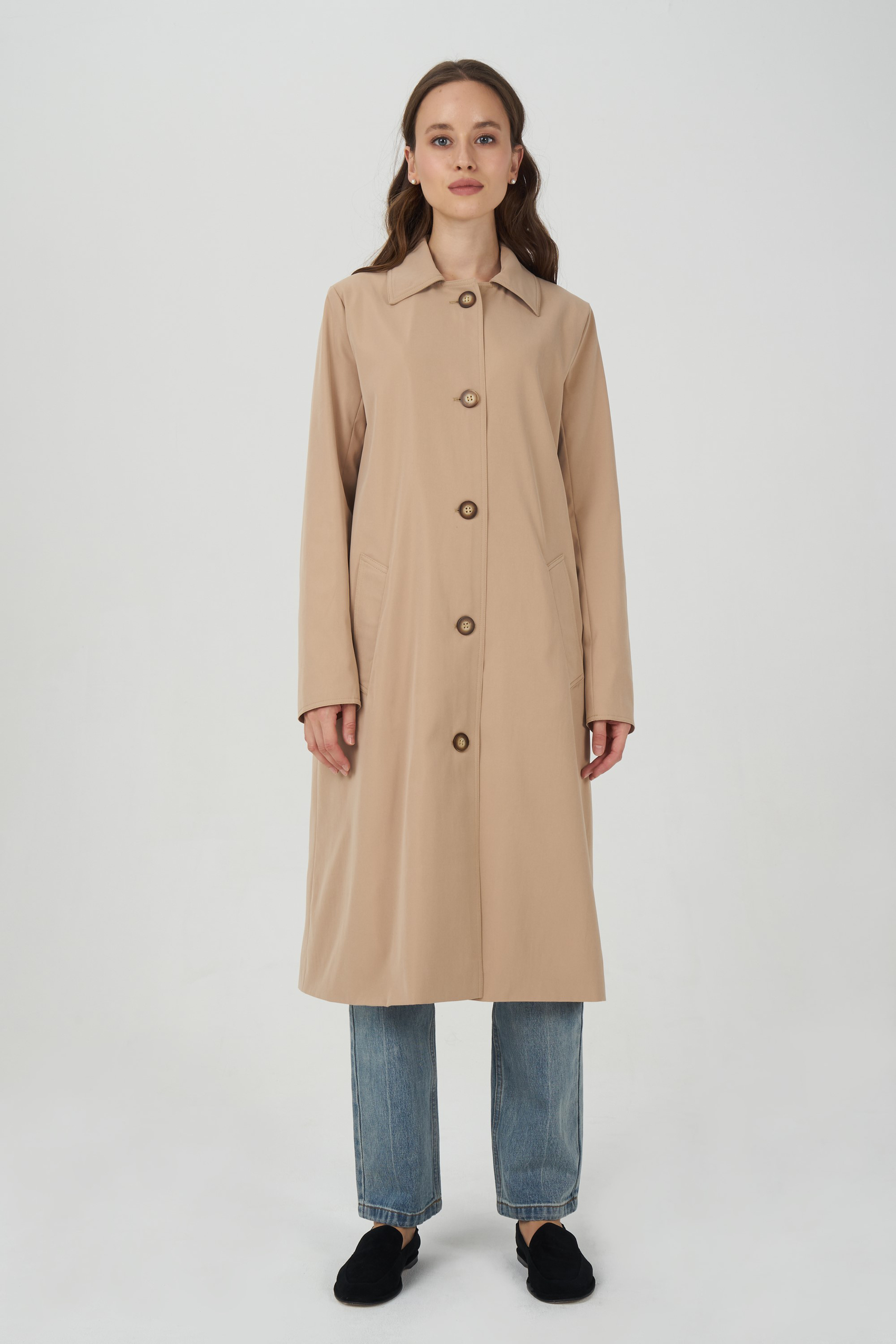 

Плащ женский Ennergiia AW23-Jac07 бежевый L, AW23-Jac07