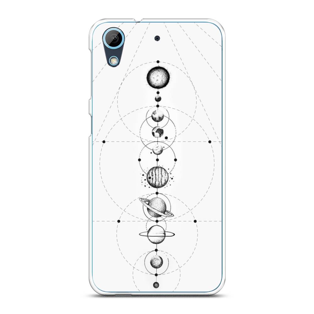 

Чехол на HTC Desire 626 "Парад планет", Серый, 101650-2