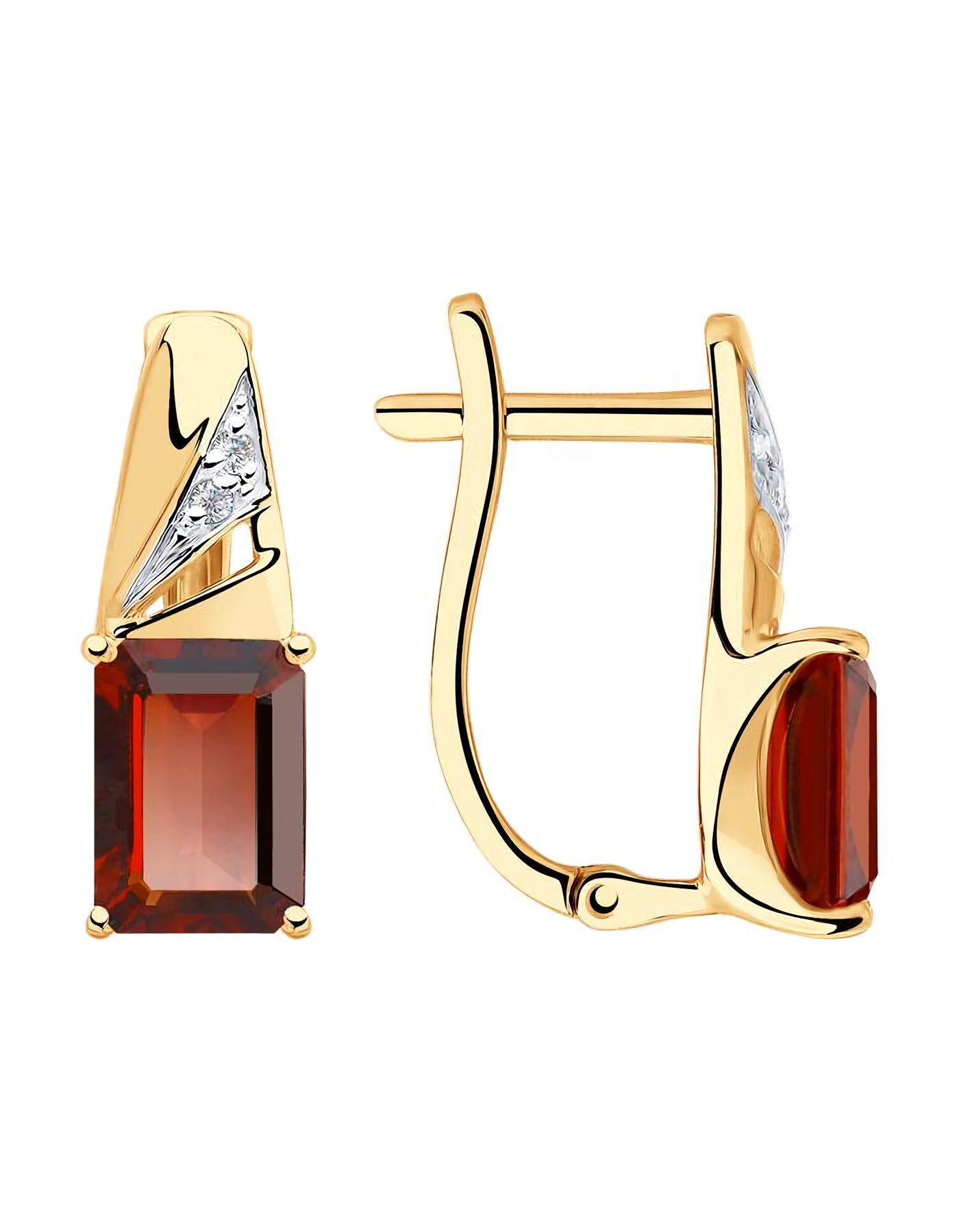 

Серьги из золота TEO MAORI 9725850, гранат/фианит, 9725850