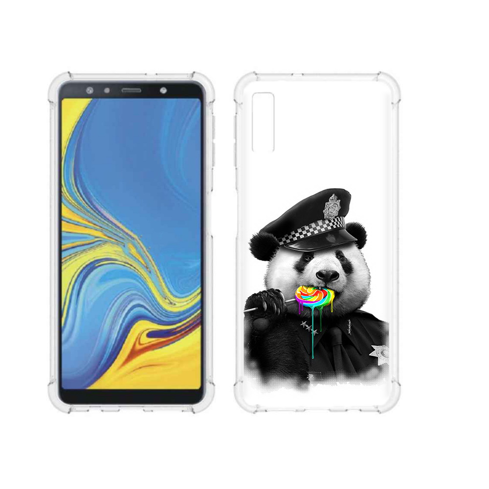 

Чехол MyPads Tocco для Samsung Galaxy A7 (2018) Панда полиция (PT95255.558.130), Прозрачный, Tocco