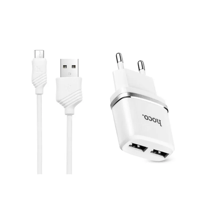 

HOCO HC-47759 C12/ Сетевое ЗУ/ 2 USB/ Выход: 12W/ White