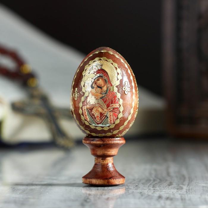 фото Яйцо сувенирное "богоматерь почаевская", на подставке nobrand