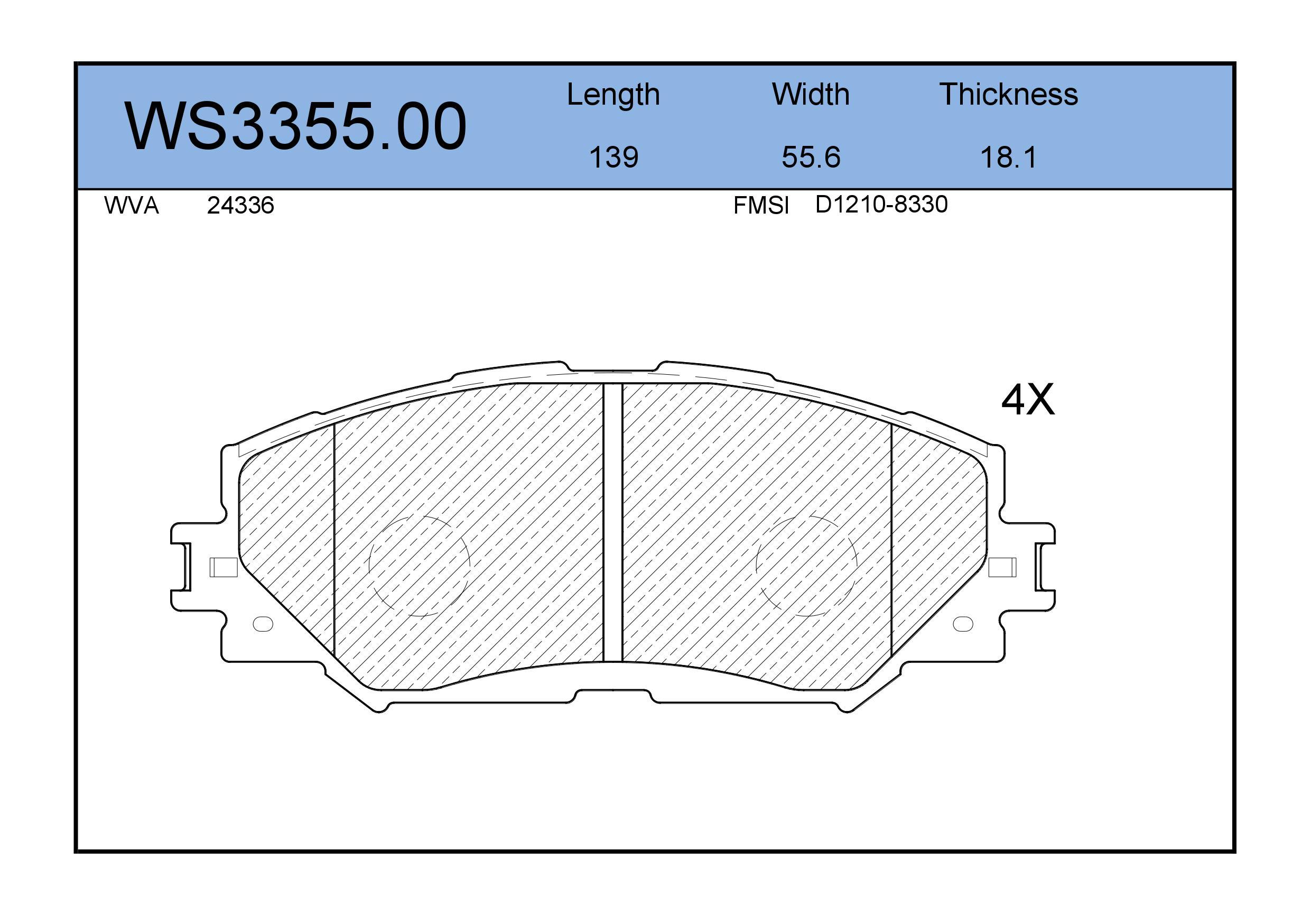 

Тормозные Колодки JEENICE WS335500