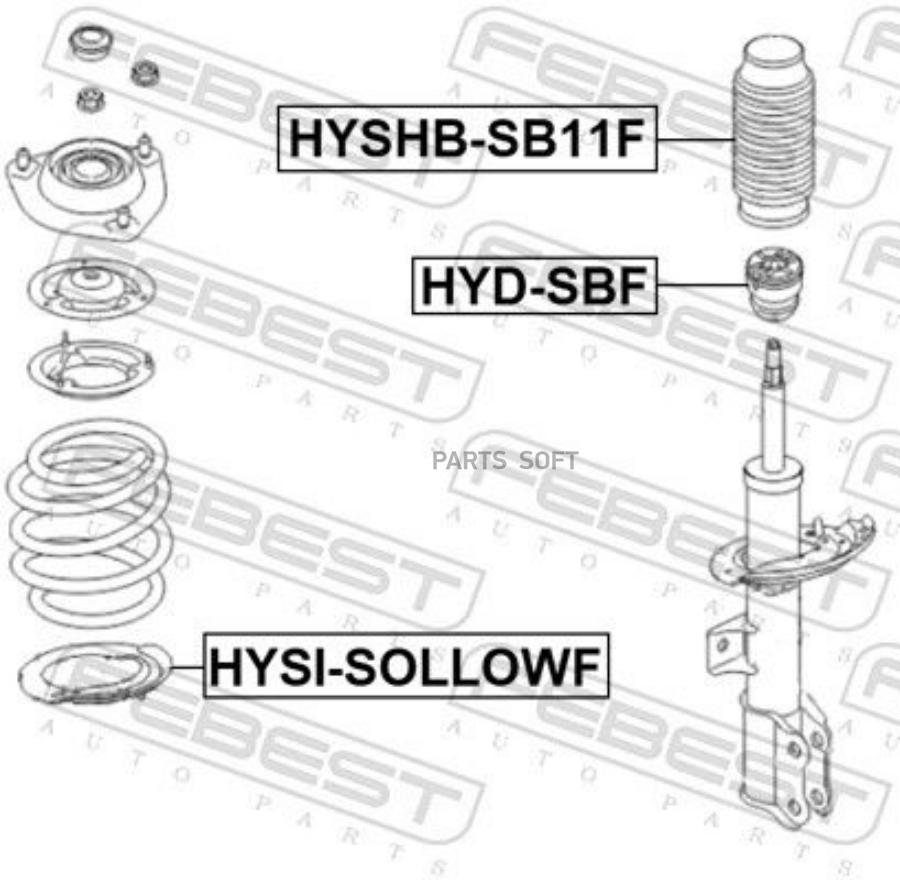 

Пыльник переднего амортизатора l=r hyundai elantra 14->/kia optima 10-> febest hyshb-sb11f